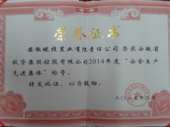 公司榮獲2014年度“安全生產(chǎn)先進(jìn)集體”稱(chēng)號(hào)